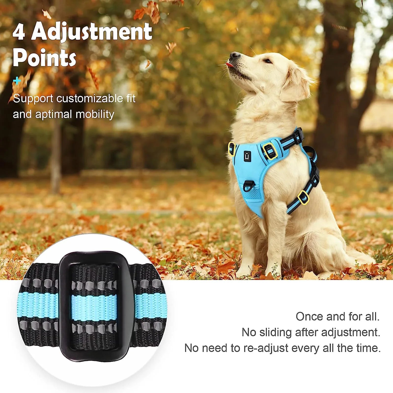 No Pull Dog Harness – Adjustable Soft Padded Pet Vest with Easy Control Handle, Reflective Breathable Dog Harness for Small, Medium & Large Dogs